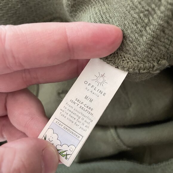 Offline By Aerie Women M Olive Green PartyFavor High Waisted Flare Legging - Picture 9 of 10